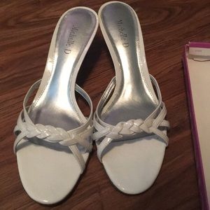 White Kitten Heel Sandals